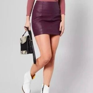 Free People Vegan Leather Skirt